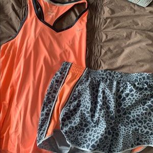Nike running tank and matching running shorts